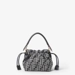 FENDI Mamma Baguette Small Dark blue FF flocked denim mini-bag - Image 2